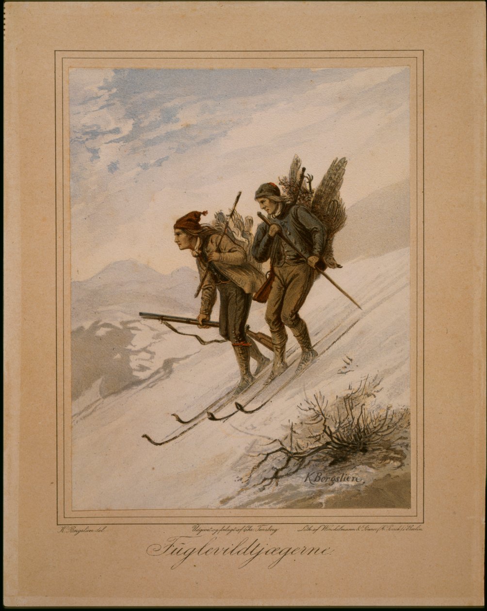 Wild Bird Hunters (akvarelli paperille) tekijältä Knud Bergslien