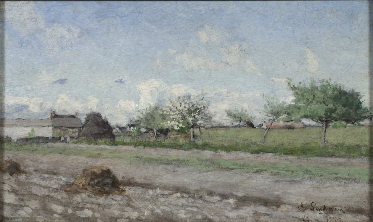 Omenapuu kukassa, 1877 tekijältä Knut Axel Lindman