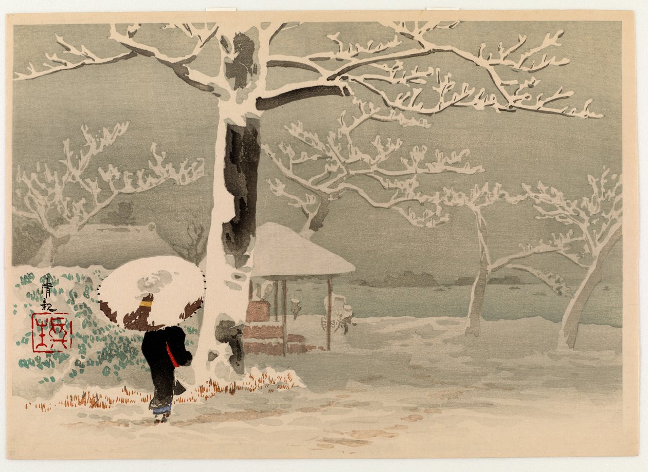 Lunta Sumida-joella, noin 1930-luku (värillinen puupainatus) tekijältä Kobayashi Kiyochika