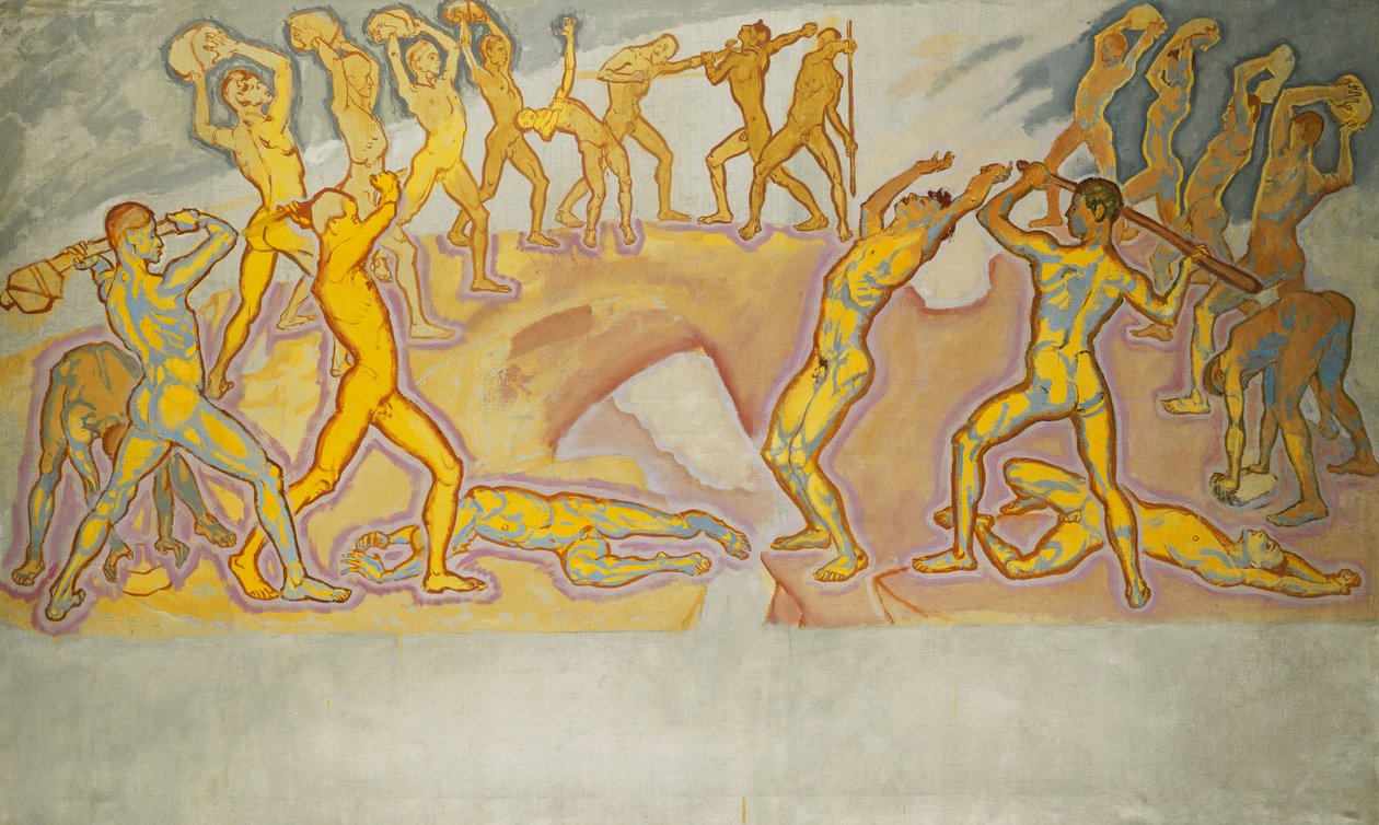 Clash of the Titans; Titaanien taistelu, noin 1913-1915 tekijältä Koloman Moser