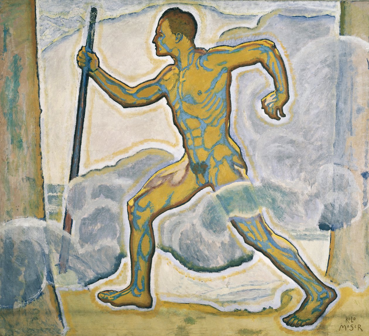 Der Wanderer - Vaeltaja ... (öljy kankaalle) tekijältä Koloman Moser