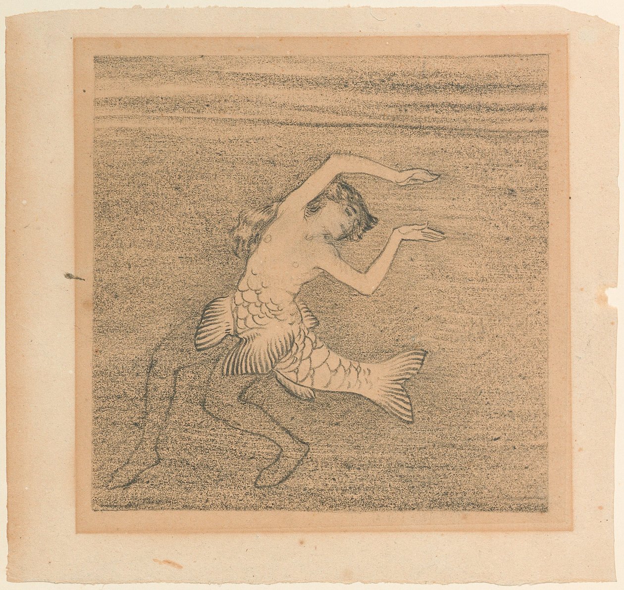 Figuuri yhdelle Reinin tyttäristä Richard Wagnerin The Rhinegold -sarjaan, c. 1913. tekijältä Koloman Moser