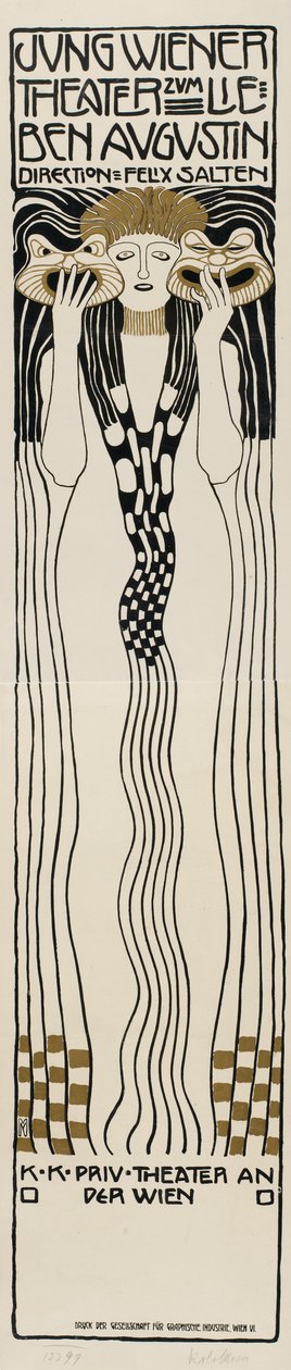 Nuori wieniläinen teatteri rakastaa Augustinia, 1901. tekijältä Koloman Moser