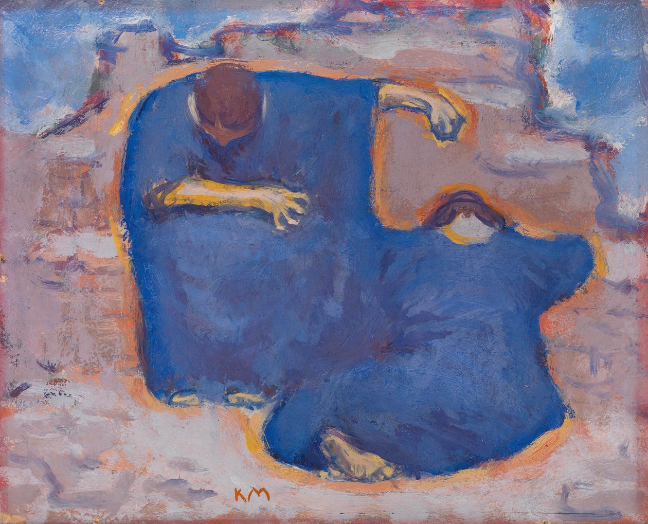 ""Pleureuses"" (Surevat naiset) - Koloman Moserin (1868-1918) maalaus noin 1913 - Öljy pahville - Koko 28x34,5 cm Yksityiskokoelma tekijältä Koloman Moser