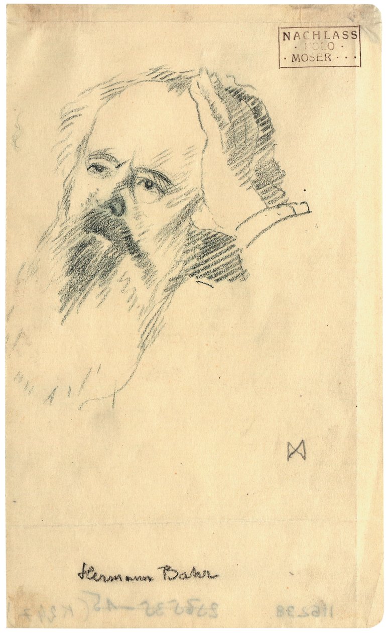 Hermann Bahrin muotokuva 1863-1934, noin 1904. tekijältä Koloman Moser