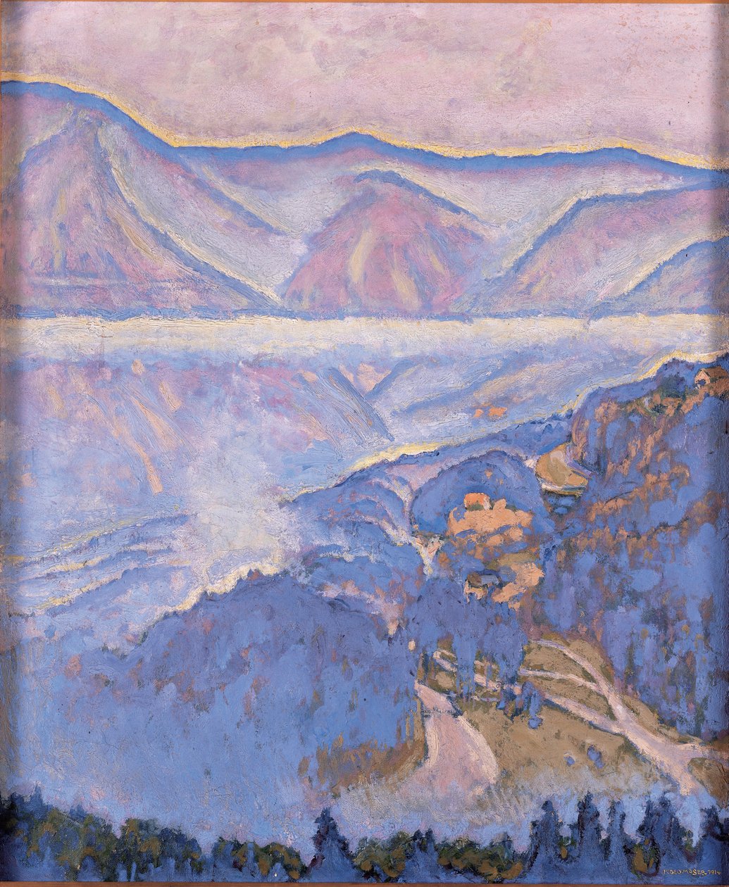 Regentag - Sateinen päivä ... (öljy kankaalle) tekijältä Koloman Moser