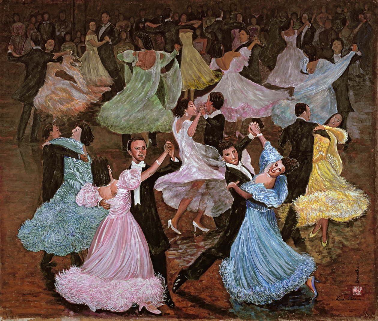 Ballroom Dancing, 1993 (guassi silkillä) tekijältä Komi Chen