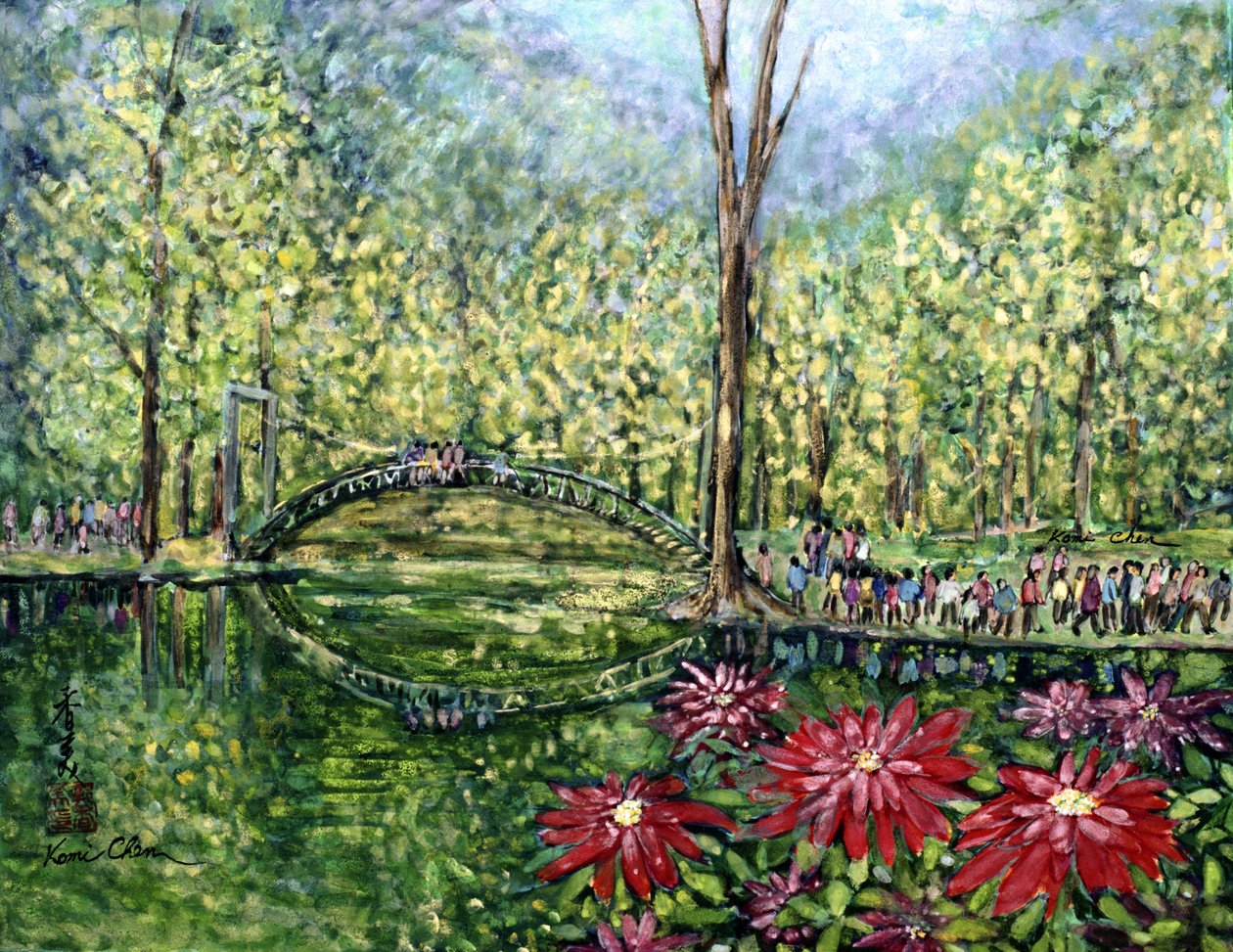 Mirror Bridge, 1993 (guassi silkillä) tekijältä Komi Chen