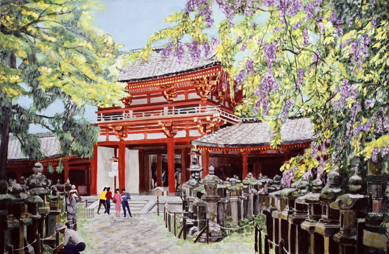 Kun Wisteria Blossom, 1989 (guassi riisipaperille) tekijältä Komi Chen