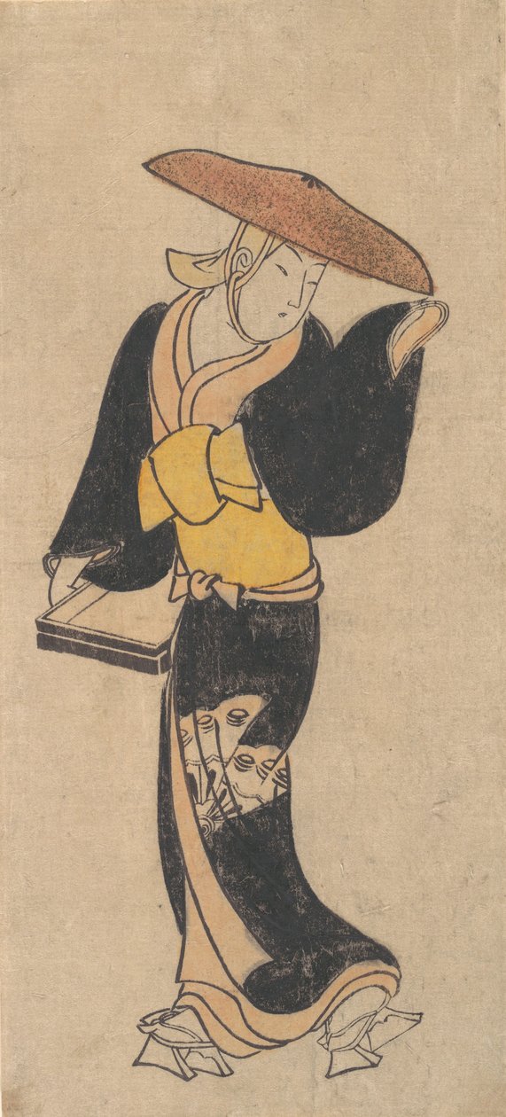 Näyttelijä Sanjo Kantaro kiertelevänä buddhalaiselämänä, n. 1715. tekijältä Kondo Kiyoharu