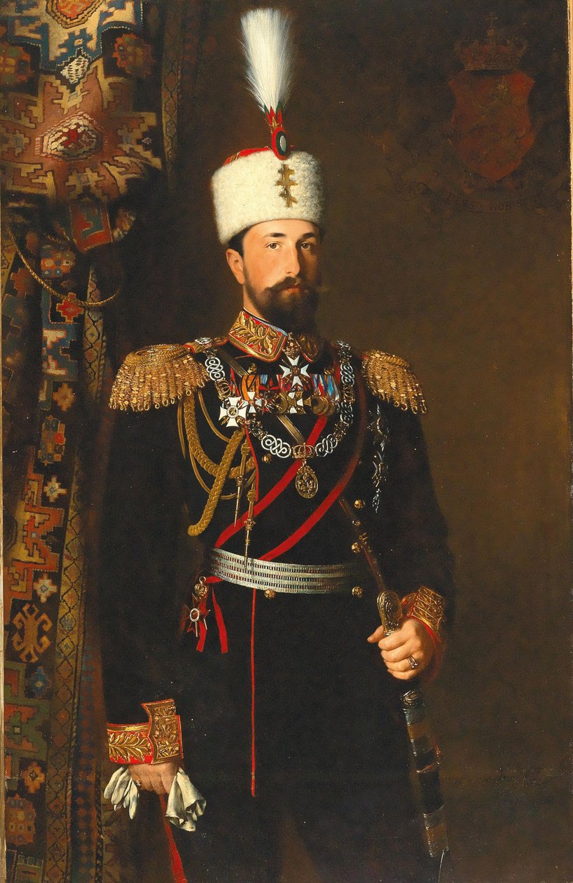Bulgarian prinssi Aleksanteri I:n muotokuva 1857-1893, 1881. tekijältä Konrad Wilhelm Dielitz