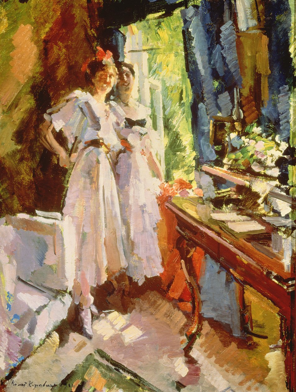 Avoimessa ikkunassa, 1916 tekijältä Konstantin Alekseevich Korovin