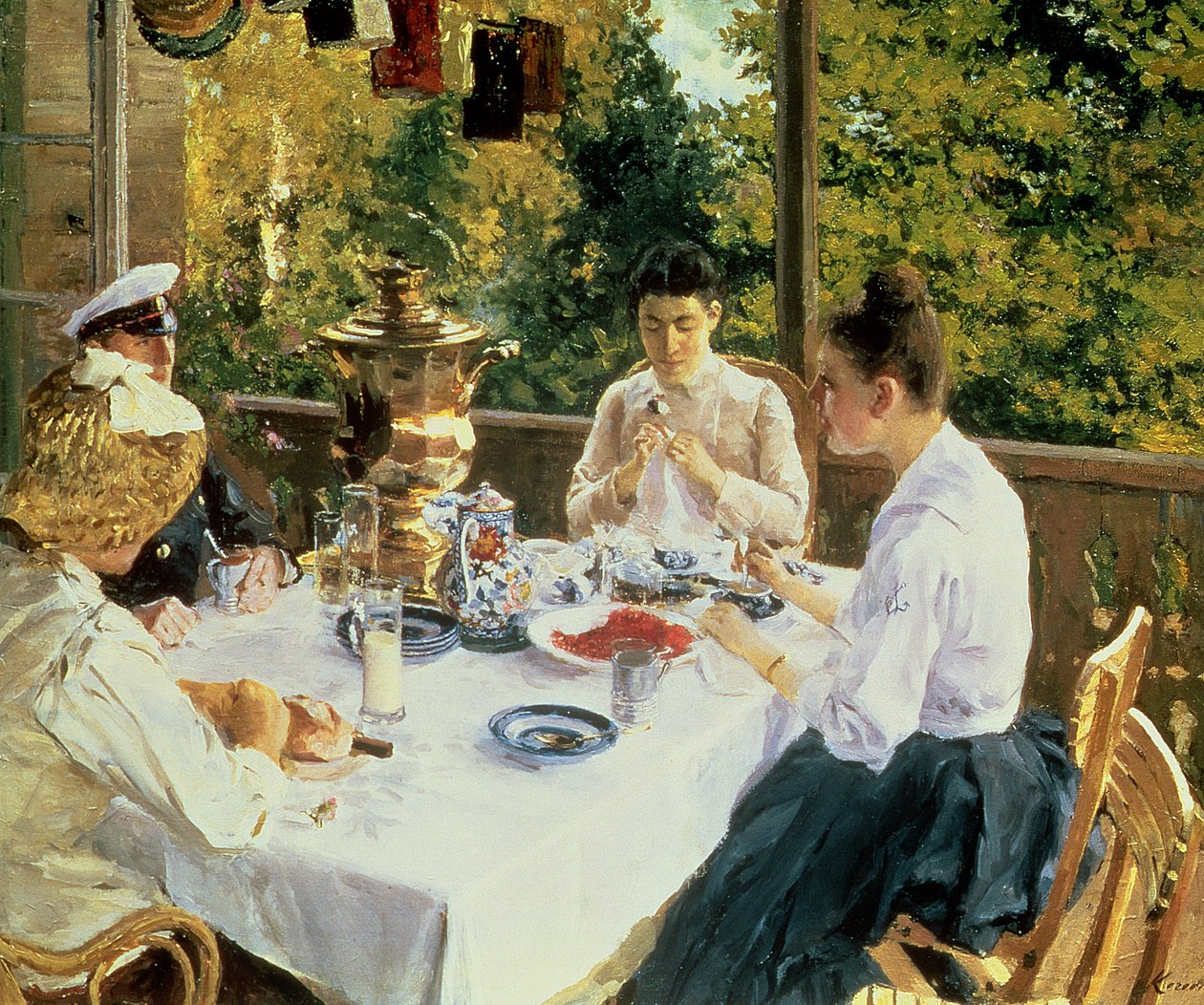 Teepöydässä, 1888 tekijältä Konstantin Alekseevich Korovin