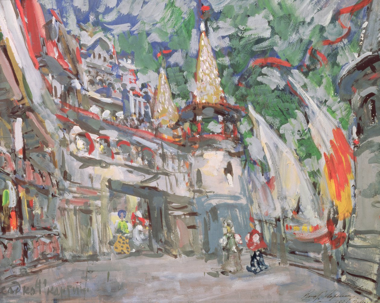 Lavastus Rimski-Korsakovin oopperaan "Sadko", 1901 (guassi ja tempera pahville) tekijältä Konstantin Alekseevich Korovin