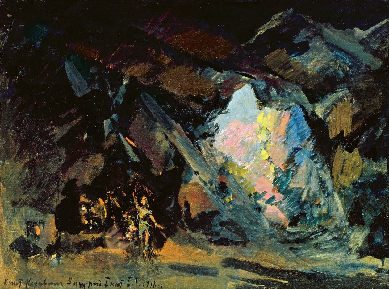 Lavastus R. Wagnerin oopperaan "Siegfried", 1918 tekijältä Konstantin Alekseevich Korovin