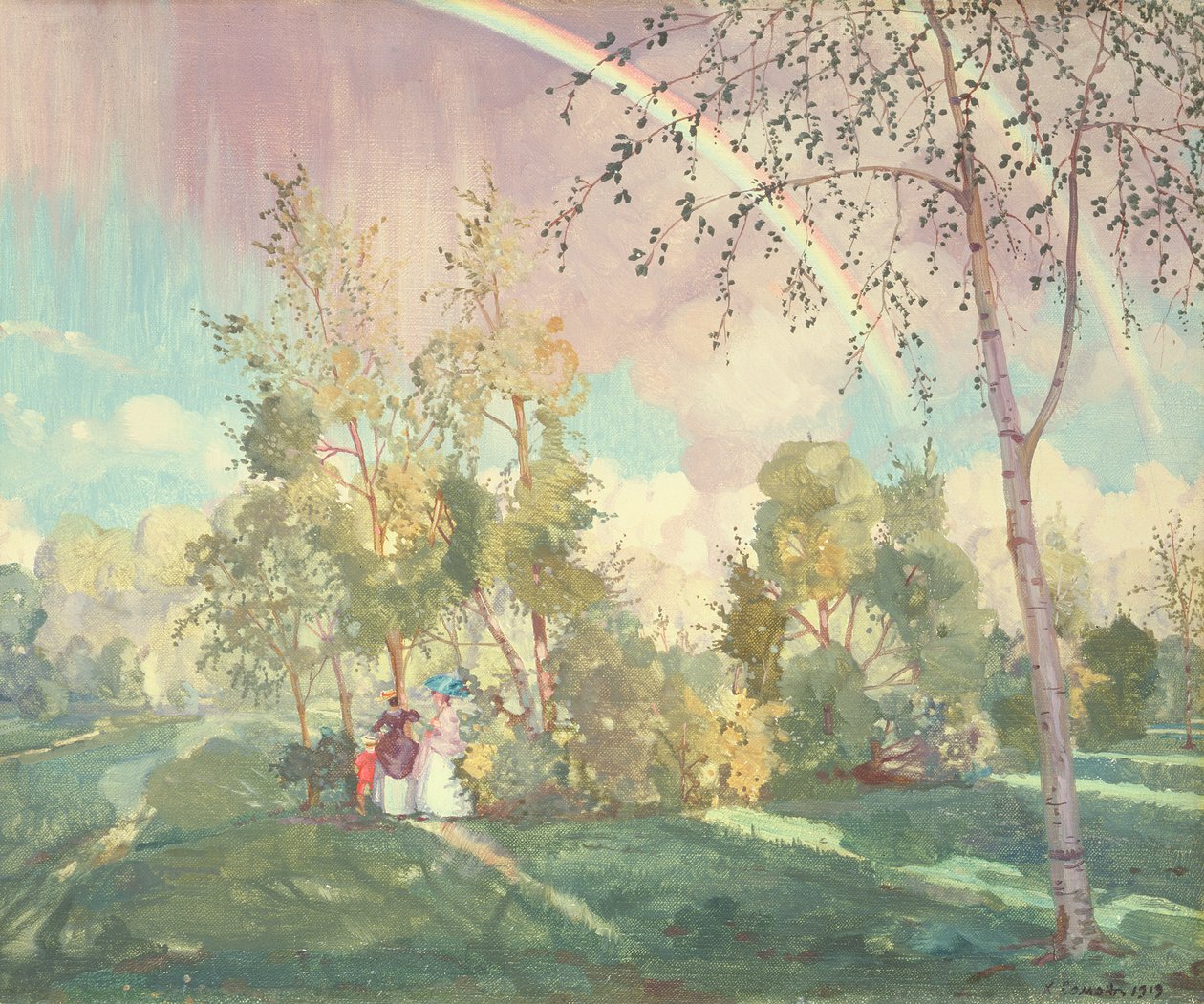 Maisema sateenkaaren kanssa, 1919 tekijältä Konstantin Andreevic Somov