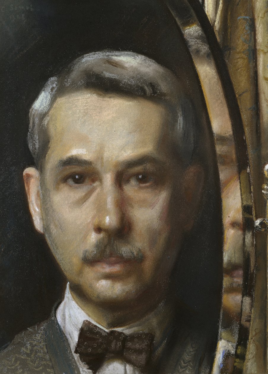 Omakuva peilissä, 1928 (pastelli paperille) tekijältä Konstantin Andreevic Somov