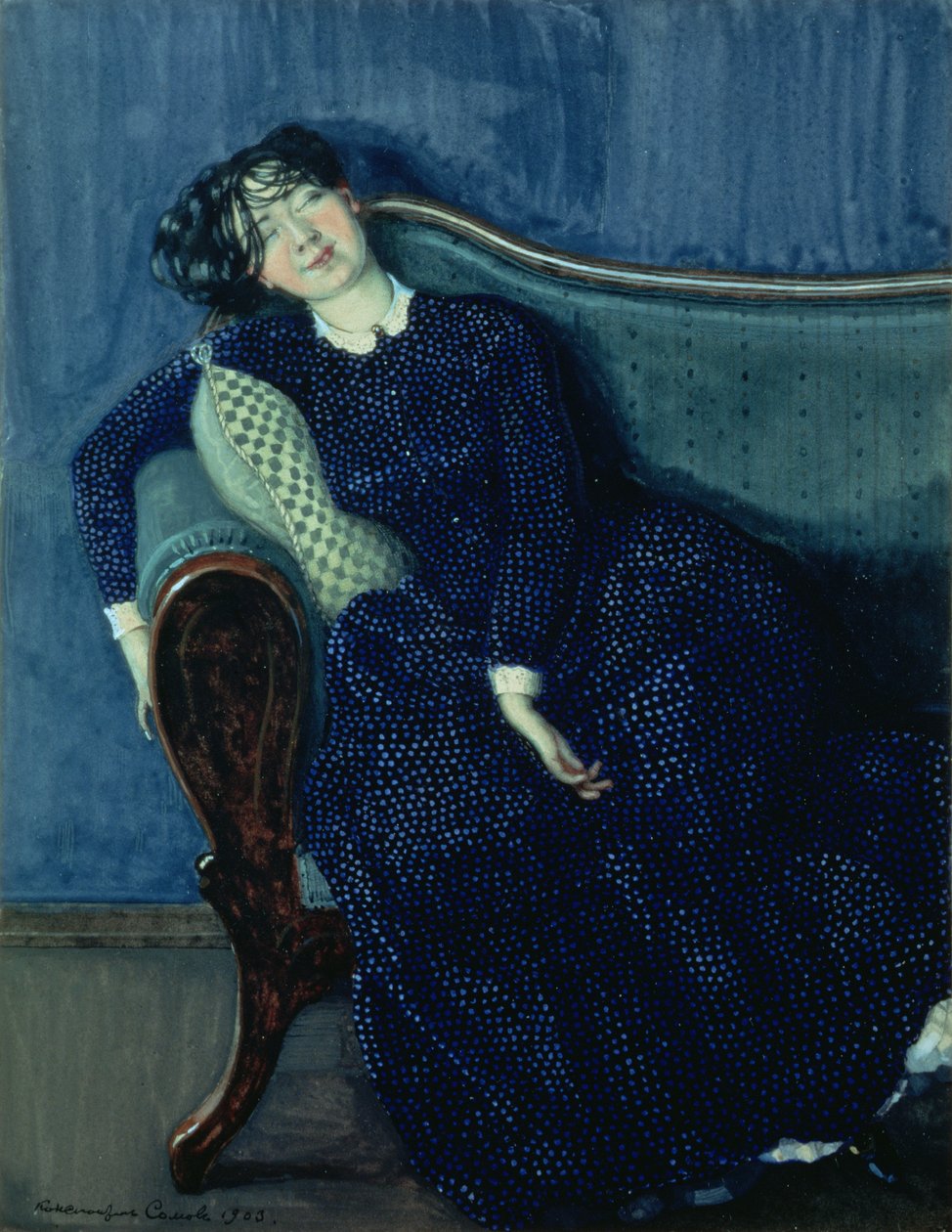 Nukkuva nainen sinisessä, 1903 tekijältä Konstantin Andreevic Somov