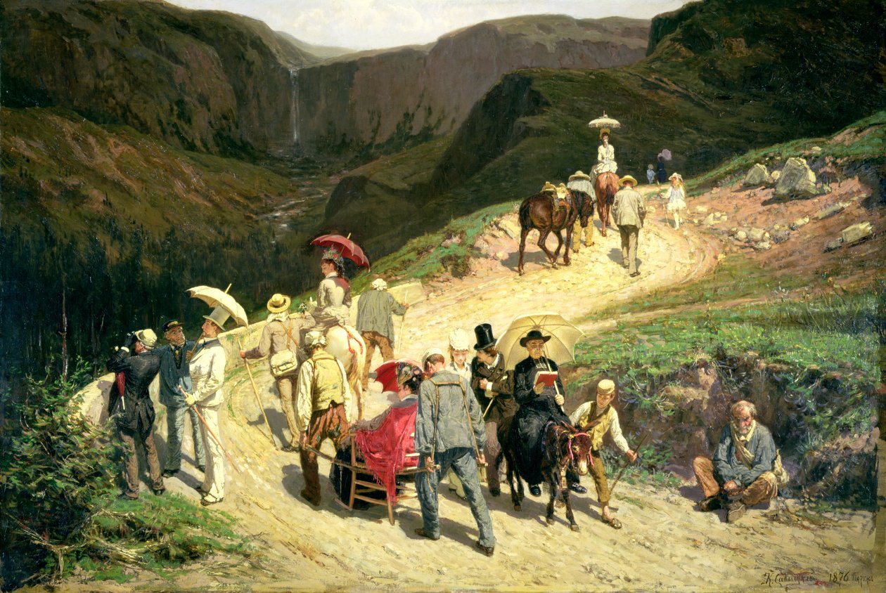 Matkailijat Auvergnessa, 1876 tekijältä Konstantin Apollonovich Savitsky