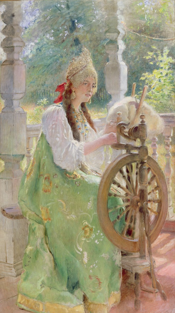 Pyörivän pyörän luona tekijältä Konstantin Egorovich Makovsky
