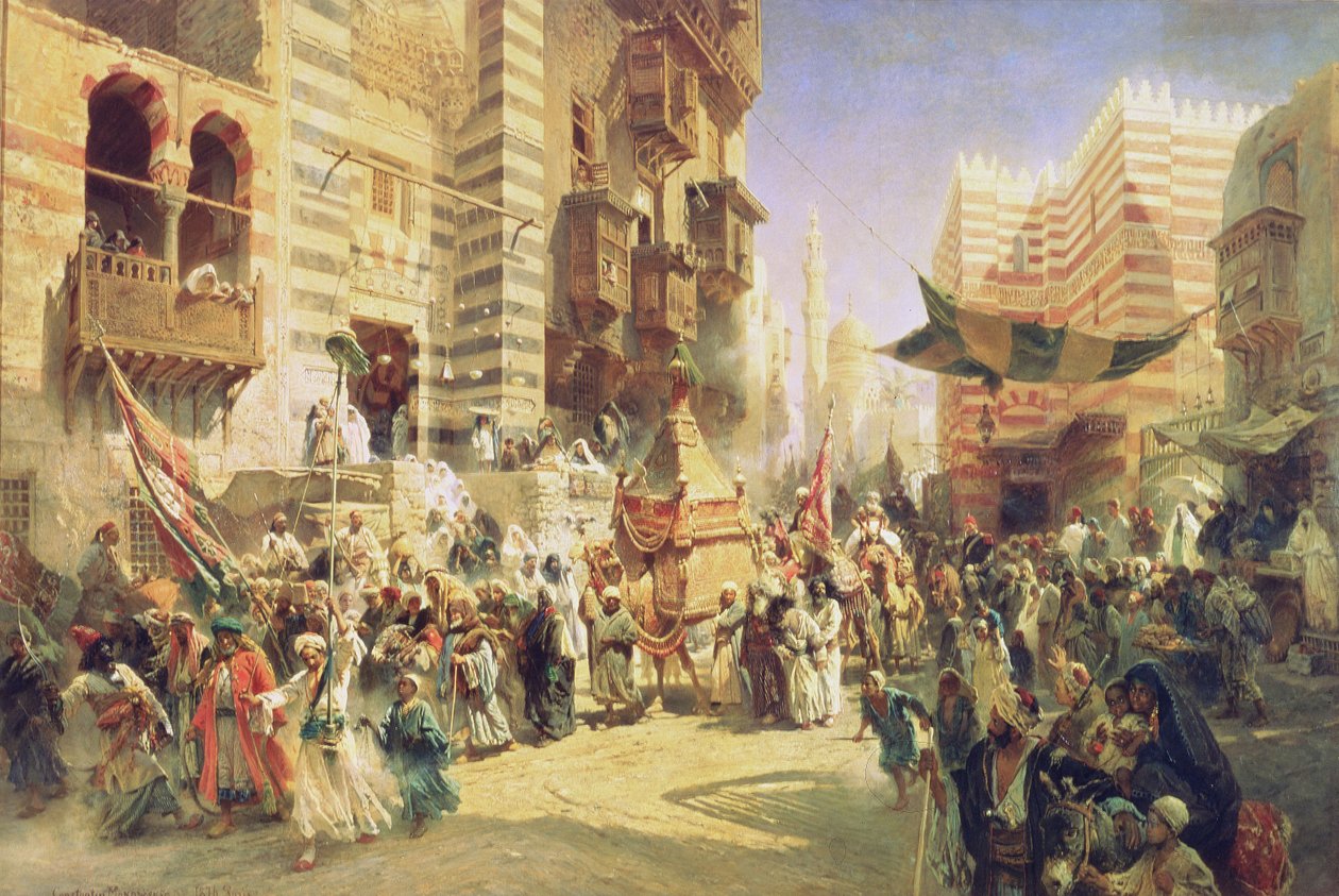 Pyhän maton luovutus Kairossa, 1876 tekijältä Konstantin Egorovich Makovsky