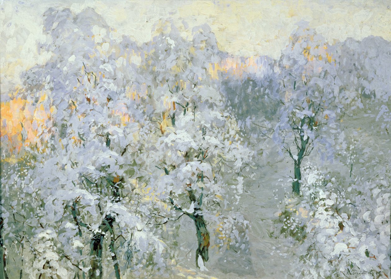 Puut talvihopeassa, 1910 tekijältä Konstantin Ivanovich Gorbatov
