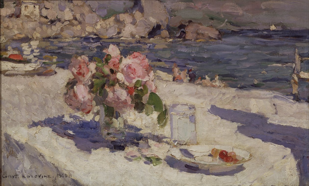 Meren rannalla, 1910 tekijältä Konstantin Alekseevich Korovin