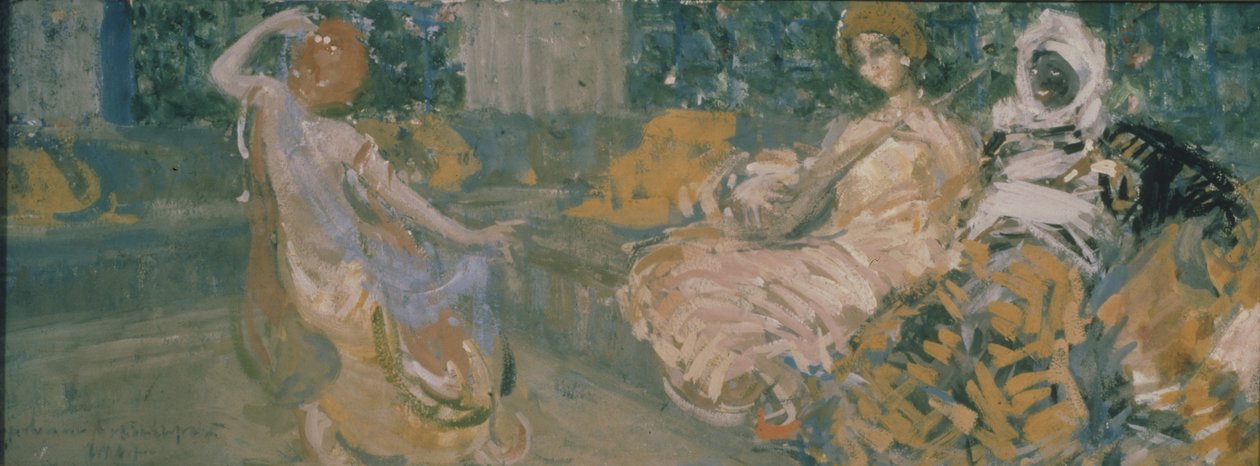Kuvitus A. Pushkinin runoon Bahçesarayn lähde, 1907 tekijältä Konstantin Alekseevich Korovin