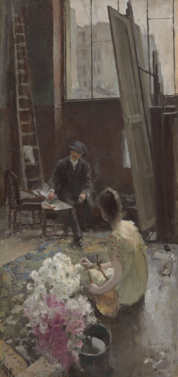 Taiteilijastudiossa tekijältä Konstantin Alekseevich Korovin