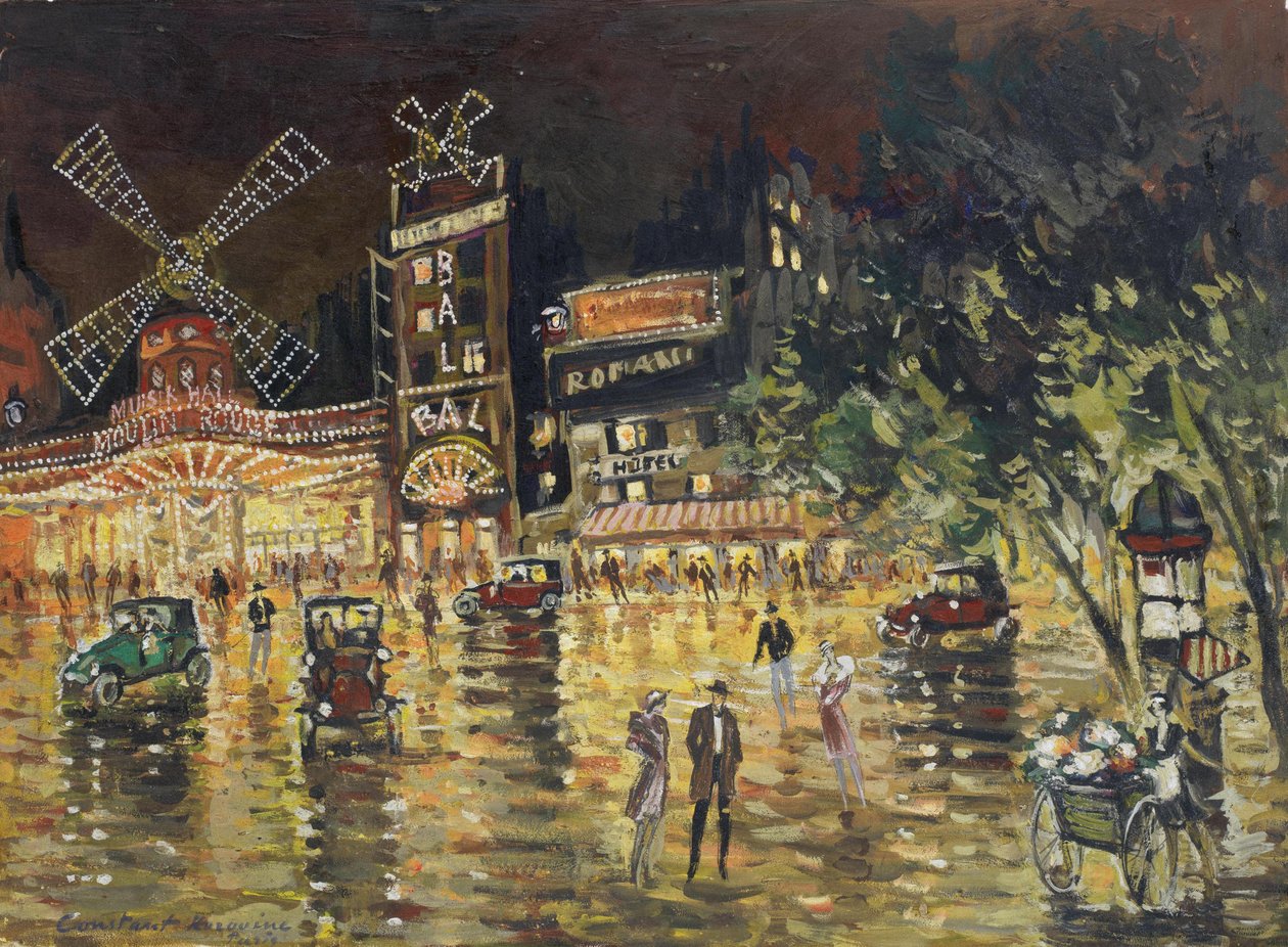Le Moulin Rouge - Konstantin Aleksejevitš Korovin (1861-1939). Öljy pahville. Mitat: 40,5x55,6 cm. Yksityinen kokoelma tekijältä Konstantin Alekseevich Korovin