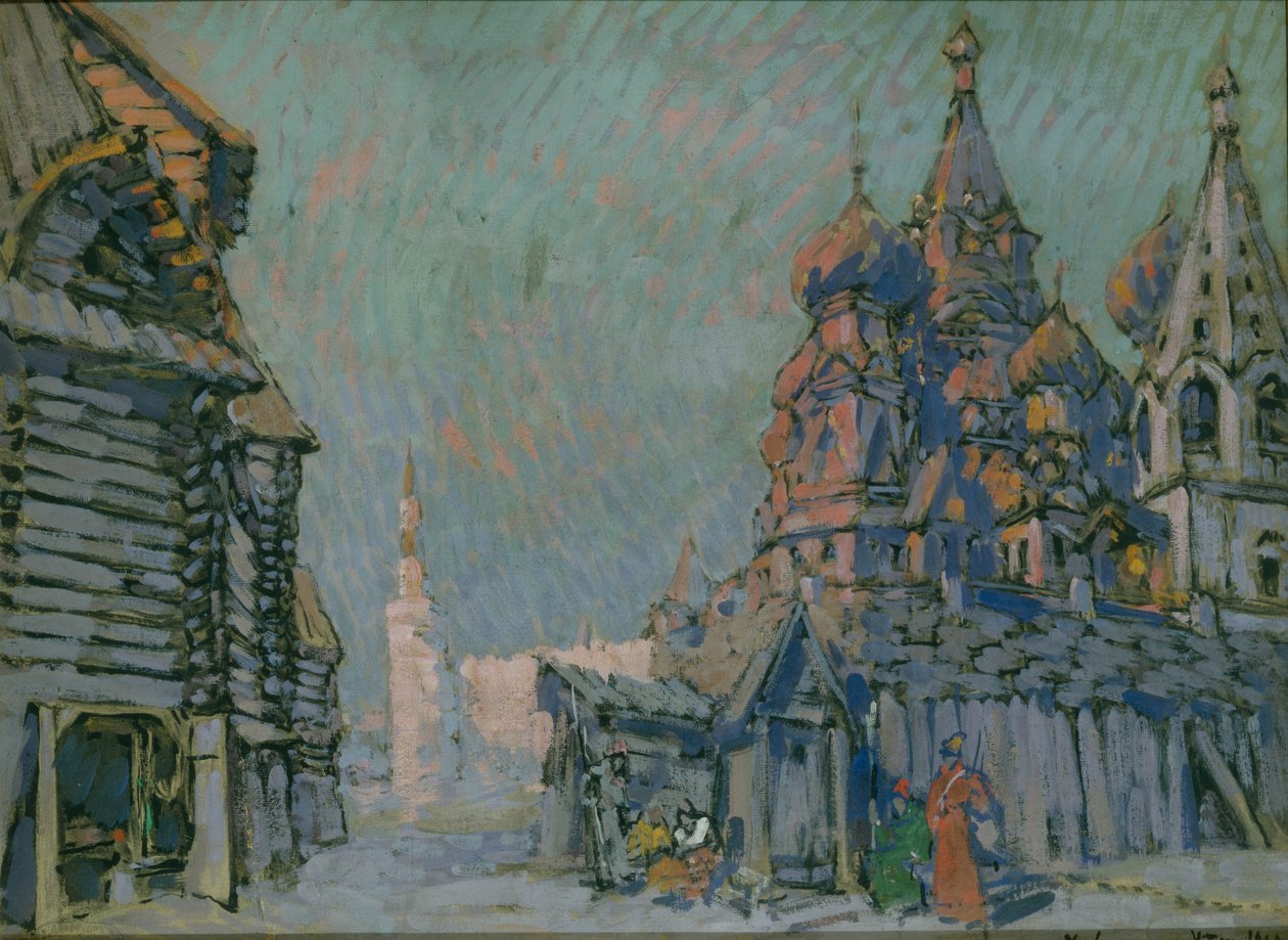 Lavastus M. Musorgskin Khovanshchina-oopperaan, 1911 tekijältä Konstantin Alekseevich Korovin