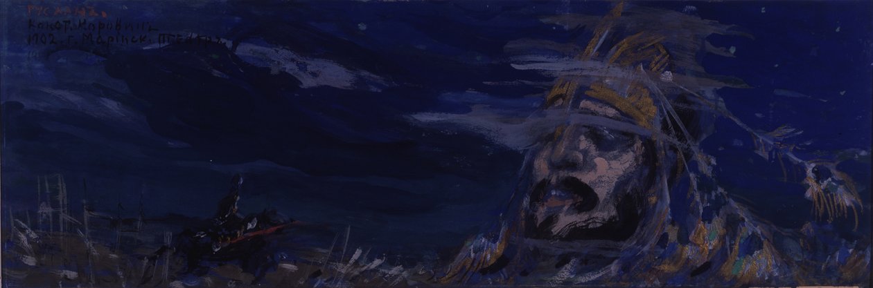 Lavastus M. Glinkan ooppera Ruslan ja Ludmila, 1907 tekijältä Konstantin Alekseevich Korovin
