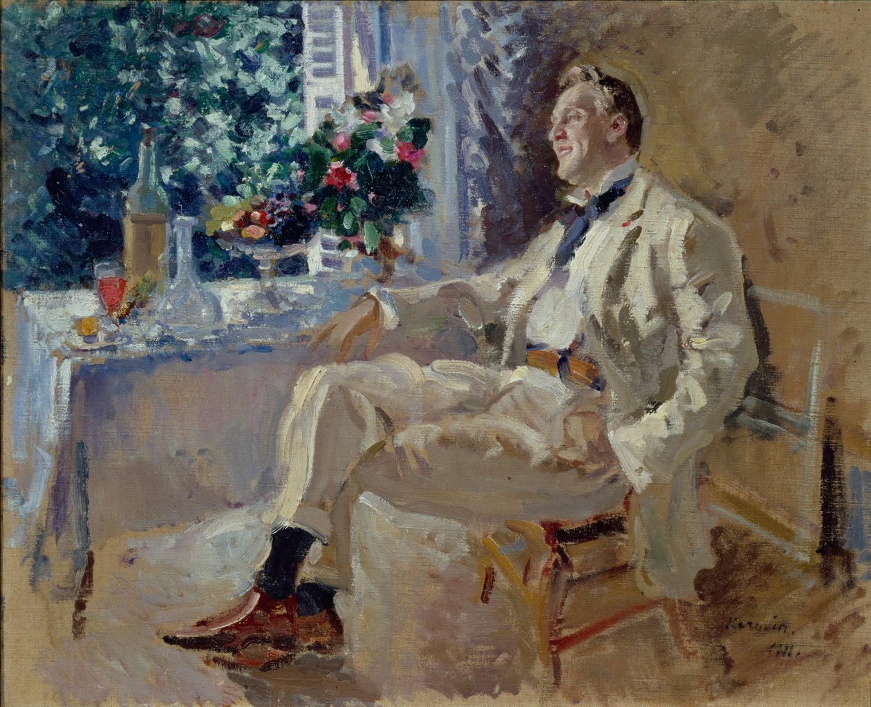 Laulaja Feodor Ivanovich Chaliapinin muotokuva 1873-1938, 1911. tekijältä Konstantin Alexeyevich Korovin