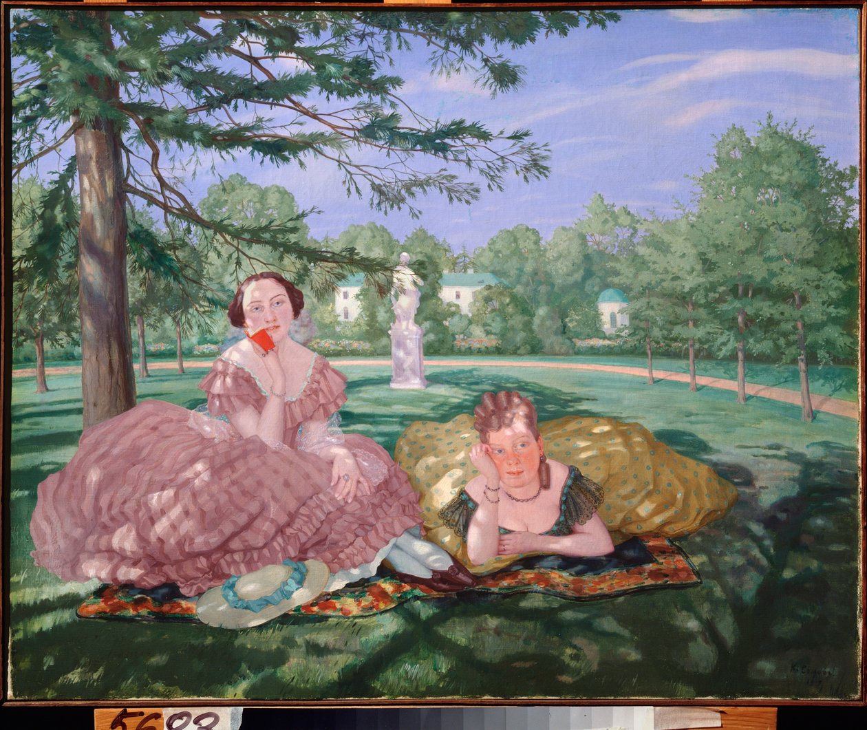 Kaksi naista puistossa - Konstantin (Konstantin) Andrejevitš Somovin (1869-1939) maalaus öljy kankaalle tekijältä Konstantin Andreevic Somov