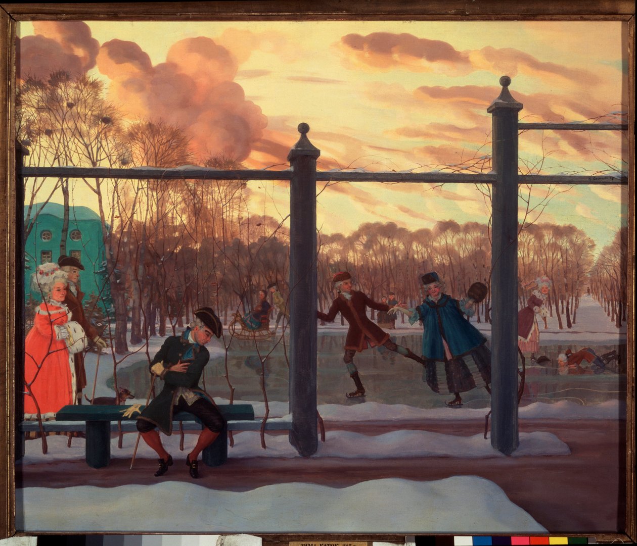 Talvi. Jäähalli. Konstantin (Konstantin) Andrejevitš Somovin (1869-1939) maalaus öljy kankaalle tekijältä Konstantin Andreevic Somov