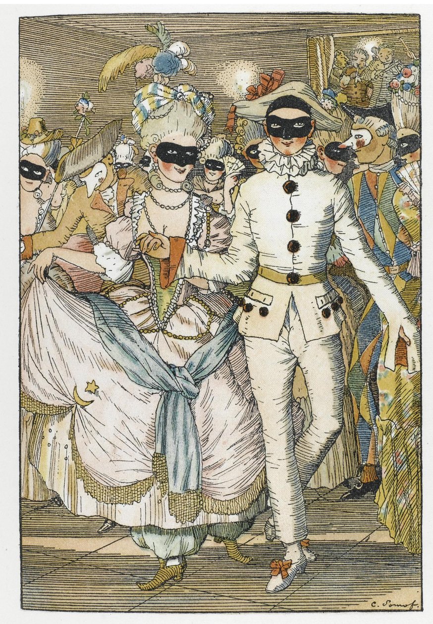 Kuvitus kirjalle The Book of the Marquise tekijältä Konstantin Andreevic Somov