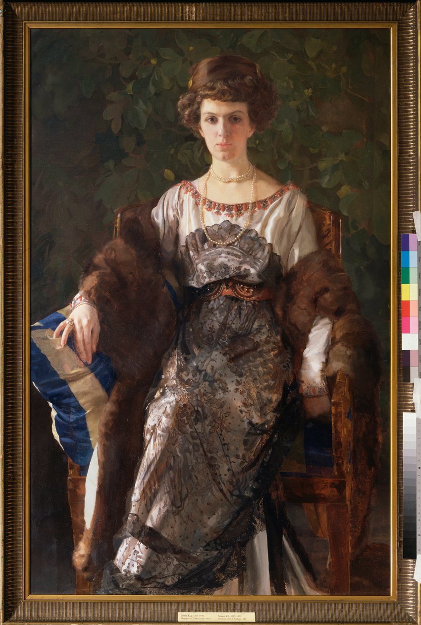 Evfimia Nosovan muotokuva, s. Ryabushinskaya (1881-1960). Konstantin (Konstantin) Andrejevitš Somovin (1869-1939) maalaus öljy kankaalle tekijältä Konstantin Andreevic Somov