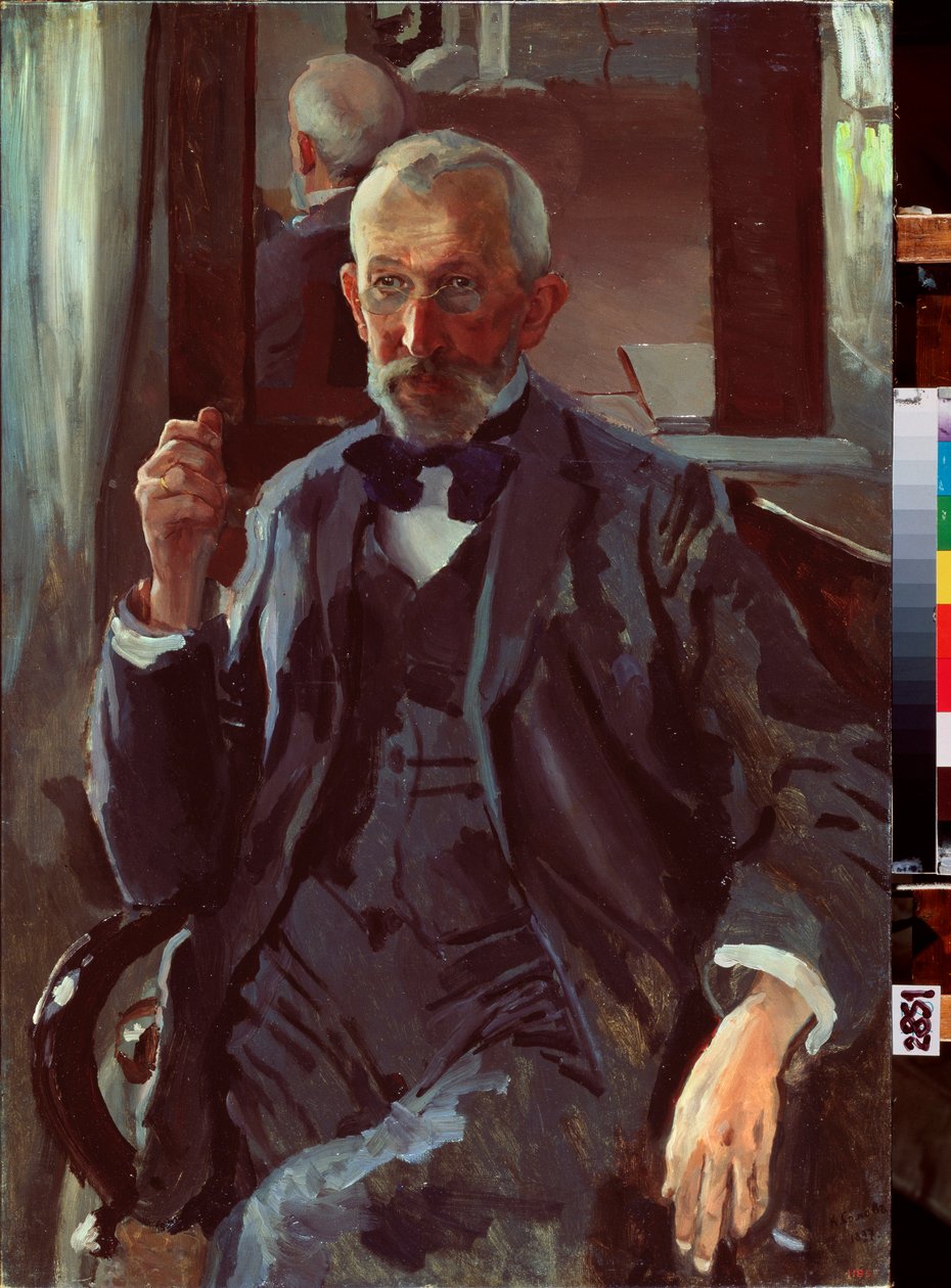 Isän muotokuva. Konstantin (Konstantin) Andrejevitš Somovin (1869-1939) maalaus öljy kankaalle tekijältä Konstantin Andreevic Somov