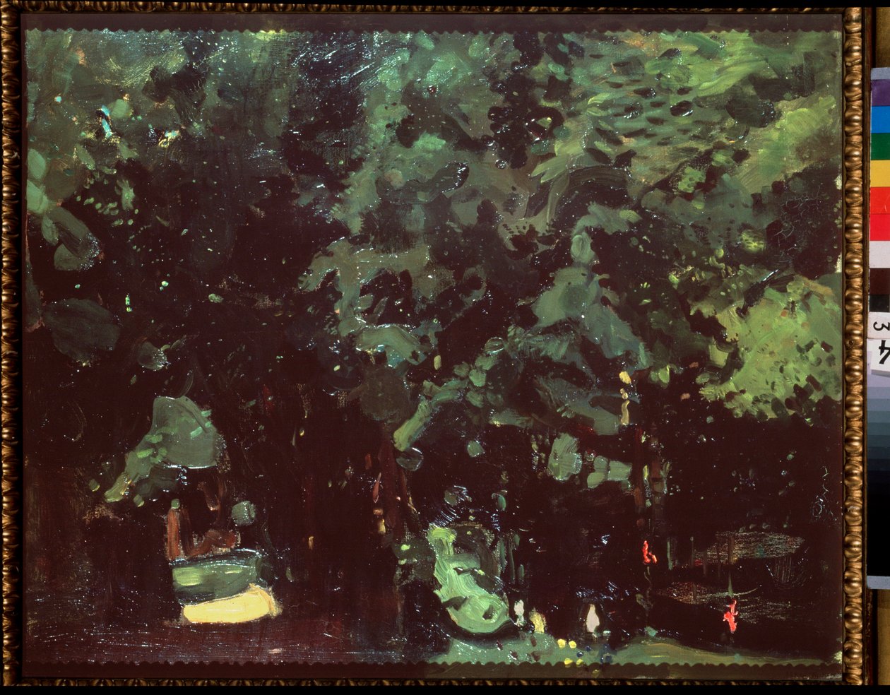 Puisto. Konstantin (Konstantin) Andrejevitš Somovin (1869-1939) maalaus öljy kankaalle tekijältä Konstantin Andreevic Somov