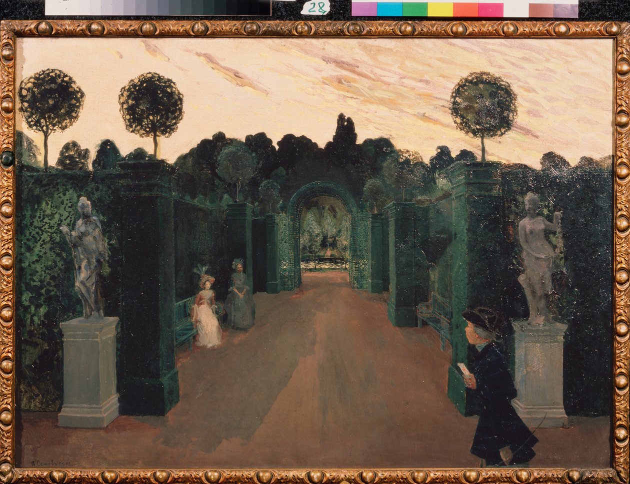 Rakkauskirje. Konstantin (Konstantin) Andrejevitš Somovin (1869-1939) maalaus öljy kankaalle tekijältä Konstantin Andreevic Somov