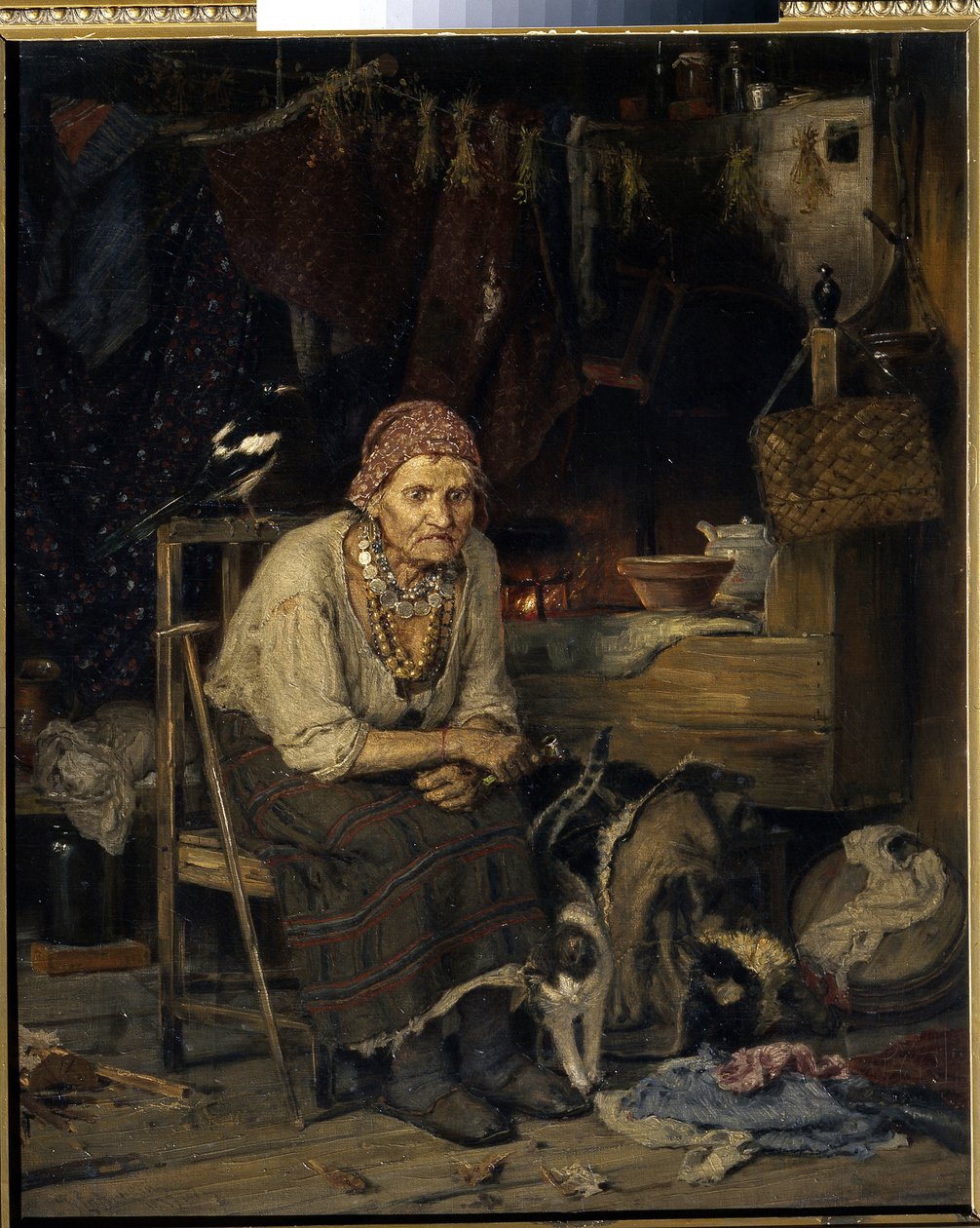Noita. Maalaus Konstantin Apollonovich Savitsky (1844-1905), öljy kankaalle tekijältä Konstantin Apollonovich Savitsky