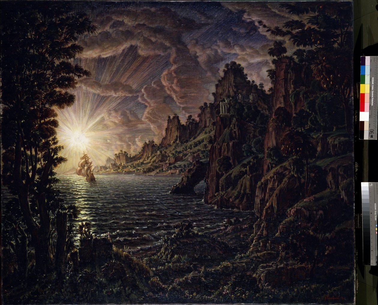 Laivat, ilta-aurinko tekijältä Konstantin Bogayevsky