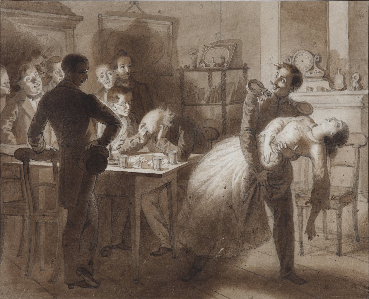 Kuvitus M. Lermontovin runoon Tambovin rahastonhoitajan vaimo, 1862 tekijältä Konstantin Dmitrievich Flavitski