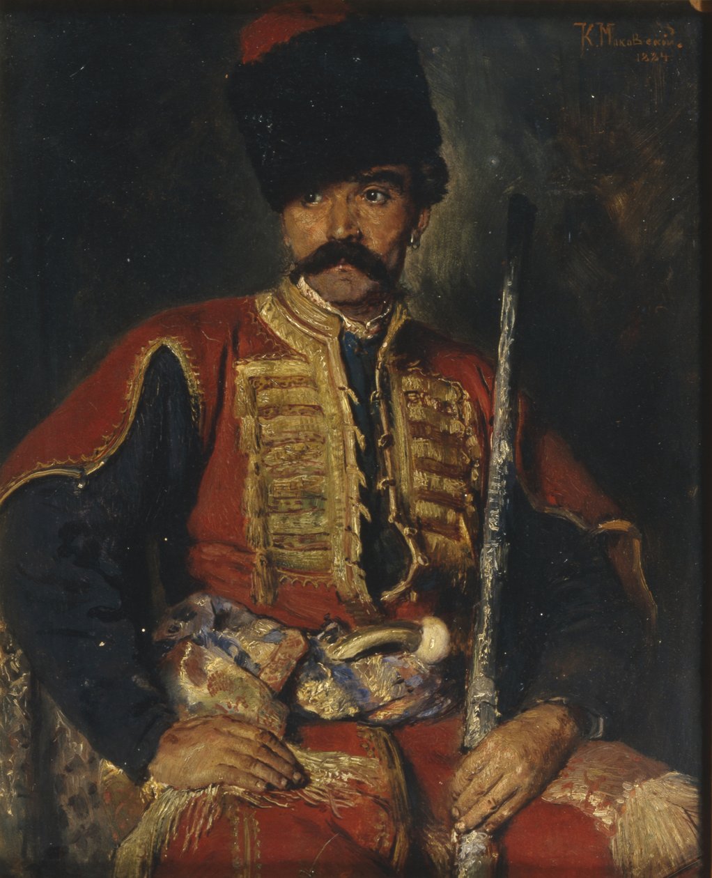 Zaporozshin kasakka, 1884 tekijältä Konstantin Egorovich Makovsky
