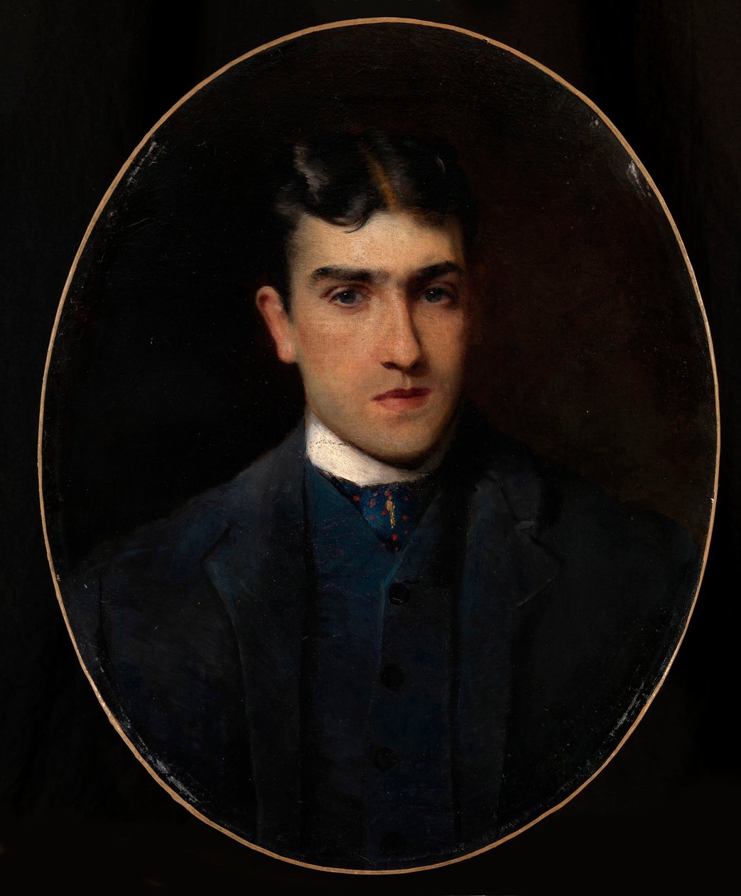Lucien Guitryn muotokuva (1860-1925) (Lucien Guitryn muotokuva) - Konstantin Jegorovich Makovskin (Constantin Makovski) maalaus (1839-1915) öljy kankaalle (64x51 cm) - Yksityinen kokoelma tekijältä Konstantin Egorovich Makovsky