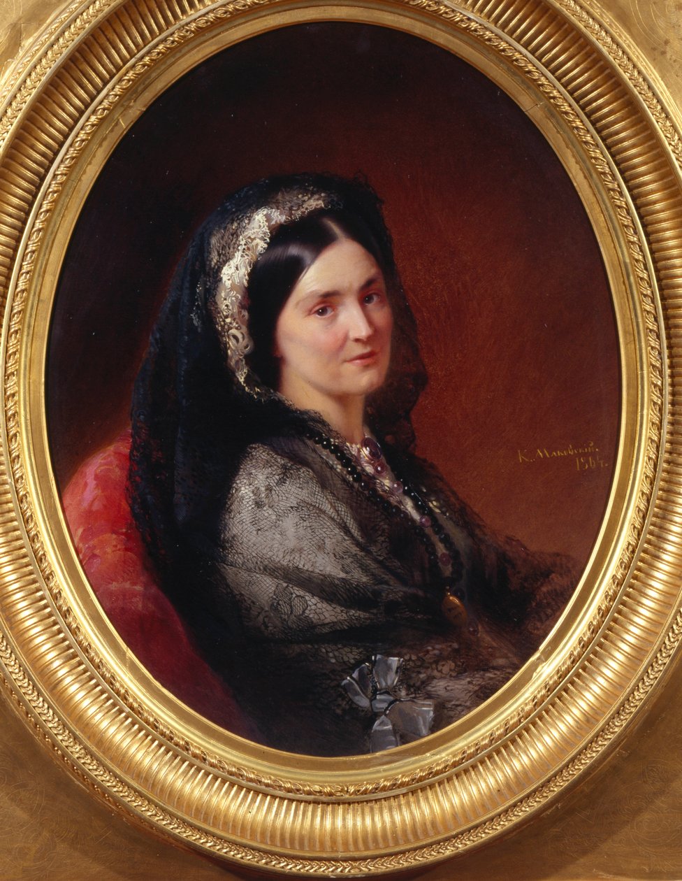 Tsountes Natalia Pavlovna Stroganova muotokuva 1796-1872, 1864 tekijältä Konstantin Egorovich Makovsky