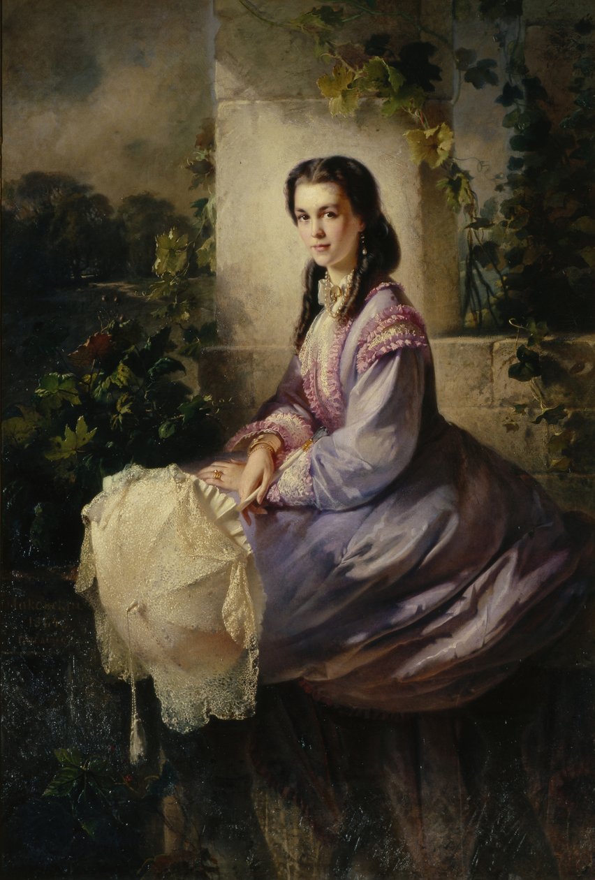 Muotokuva kreivitär S.L. Stroganova, 1864 tekijältä Konstantin Egorovich Makovsky
