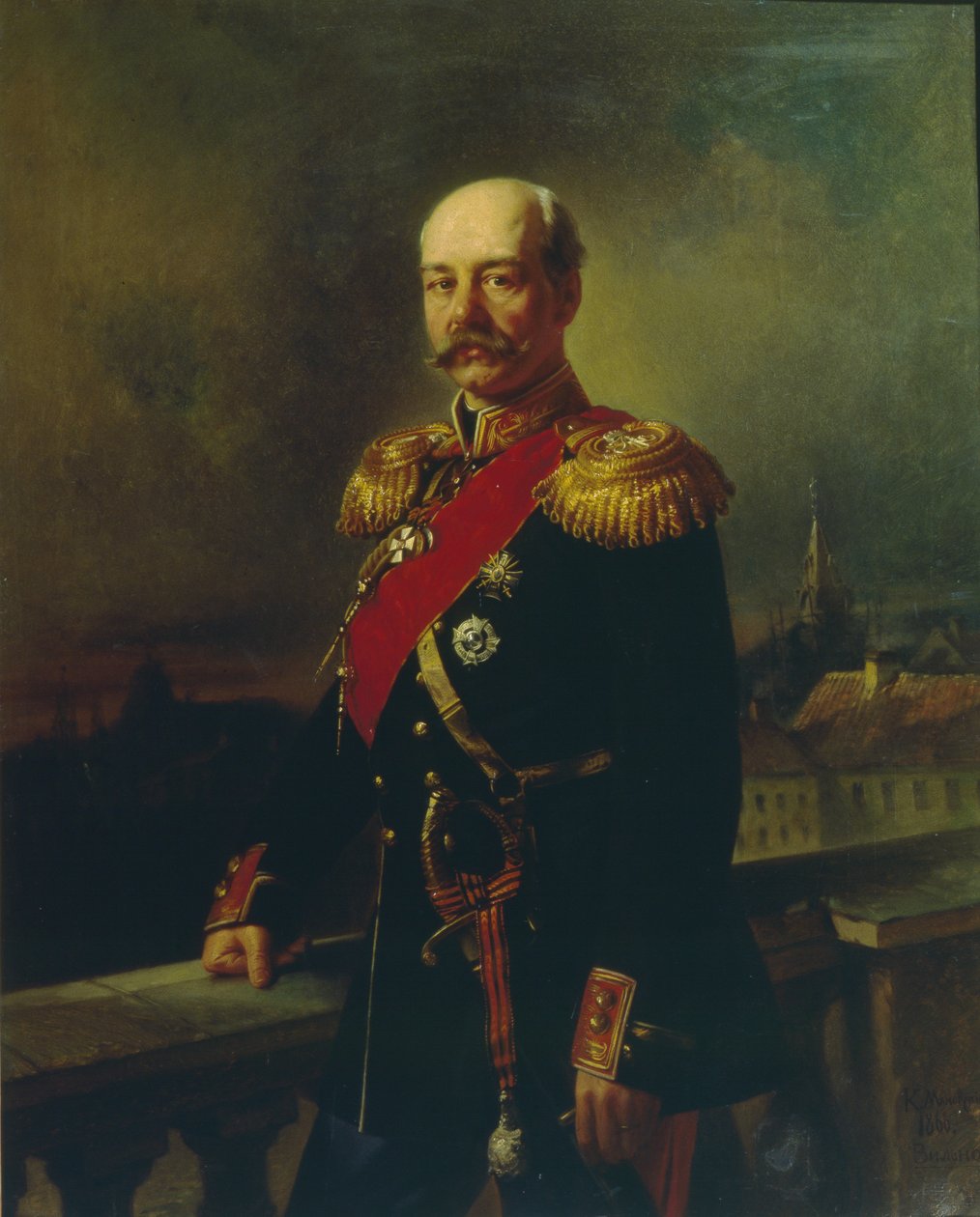 Kenraali Konstantin Petrovich von Kaufmanin muotokuva 1818-1882, 1866 tekijältä Konstantin Egorovich Makovsky