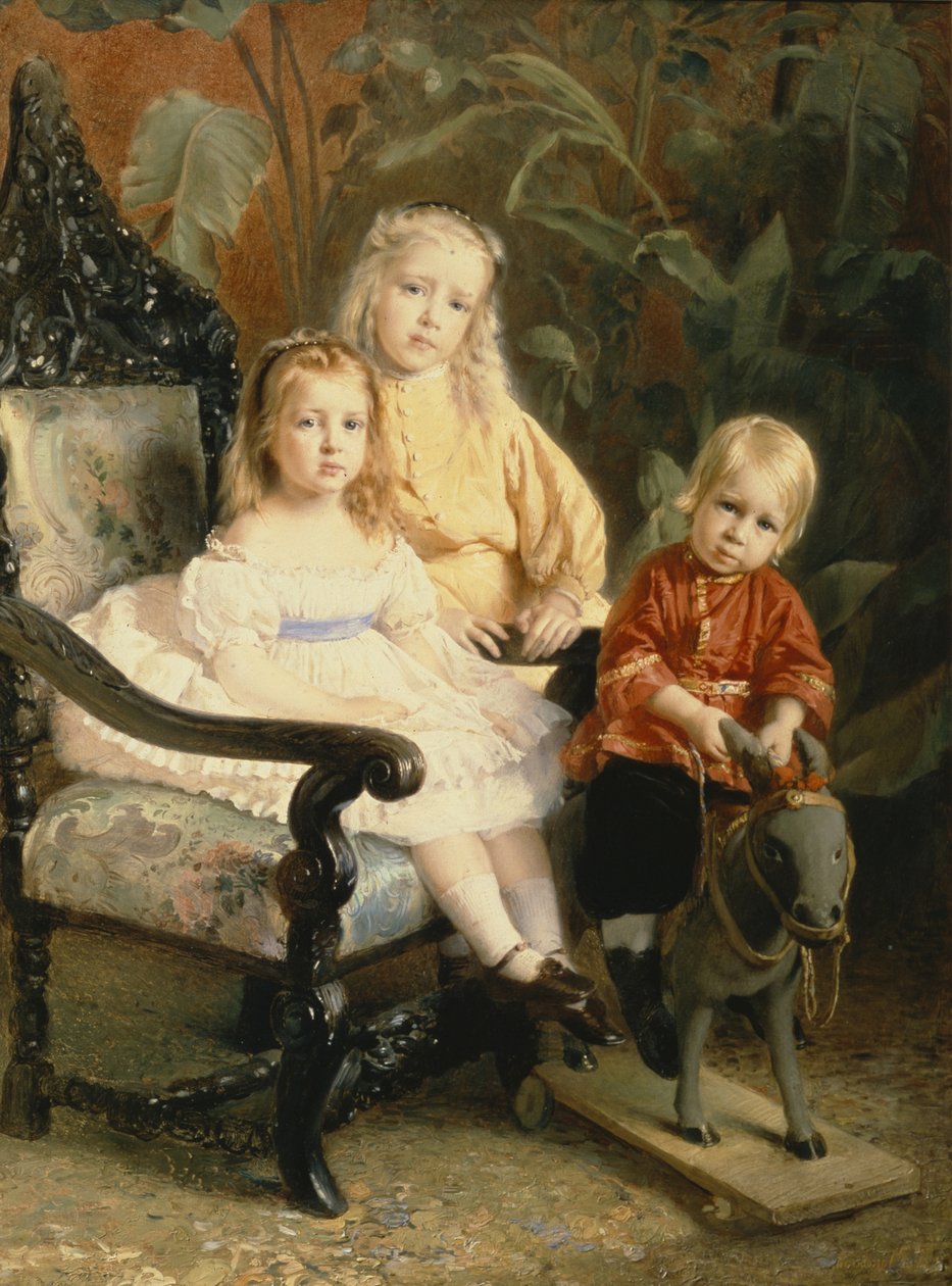 Stasovien lasten muotokuva, 1870-luvun alku tekijältä Konstantin Egorovich Makovsky