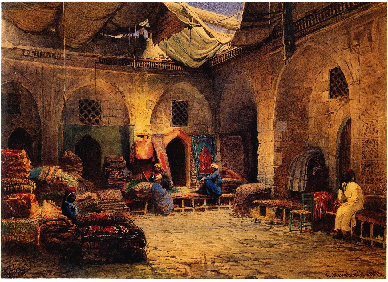 Mattokauppa Kairossa, 1875 tekijältä Konstantin Egorovich Makovsky